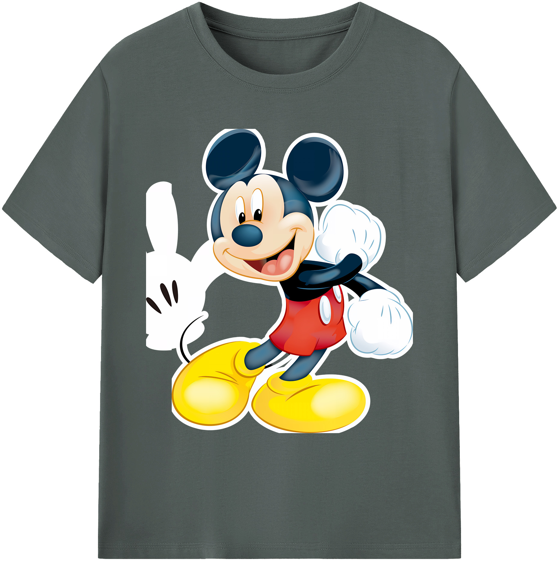 ミッキーマウス Mickey Mouse 綿100％ メンズ半袖Tシャツ｜肌触りやわらか＆通気性